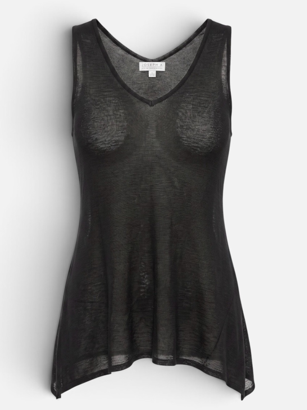 Joseph A Black V-Neck Sheer Tank